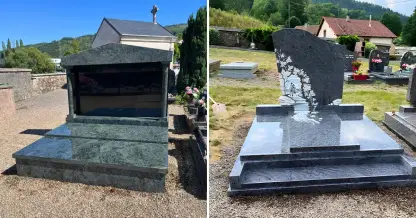 pierre tombale granit gris