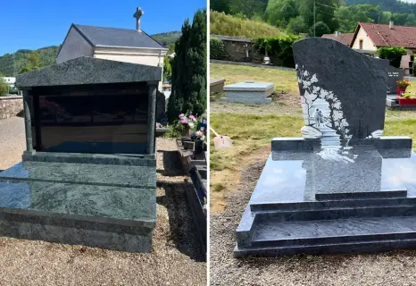 pierre tombale granit gris